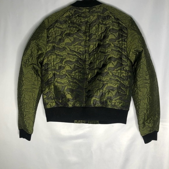 BCBGMaxAzria Green Gibson Camouflage Bomber Jacket Size XXS-New - Picture 9 of 16